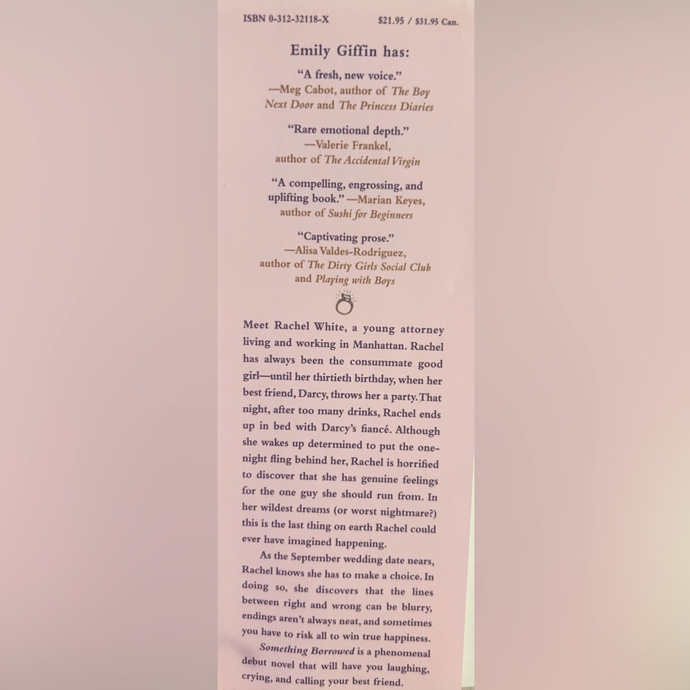“Something Borrowed” by Emily Griffin -Hard Cover - Picture 3 of 3